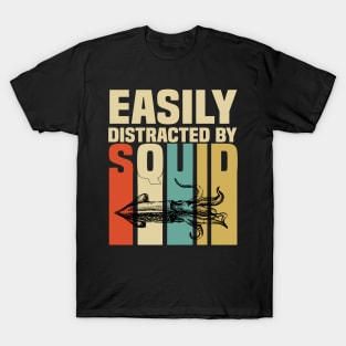 Squid Retro Funny & humor Squids Cute & Cool Art Design Lovers T-Shirt